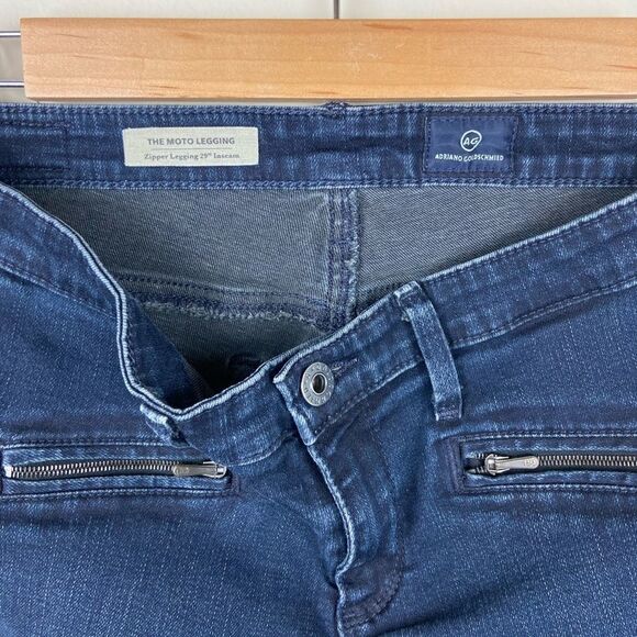 AG Adriano Goldschmied ‘The Moto Legging’ Zipper Dark Wash Skinny Jeans - Picture 9 of 9